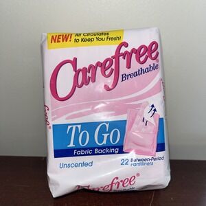 Vintage Carefree Breathable Pantiliners To Go Fabric Backing Unscented 1996 RARE